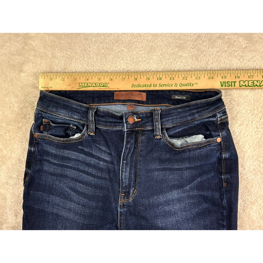 Judy Blue Elsy Whiskered Bootcut Jeans Womens Sz 11/30 Blue Stretch Denim Curvy - Picture 4 of 9